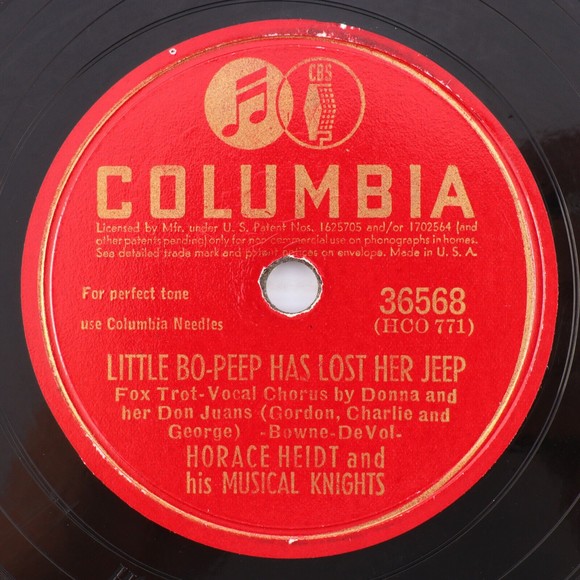 Horace Heidt, I Threw A Kiss In The Ocean/Little Bo-Peep 1942 10" 78 rpm Record - Picture 6 of 9
